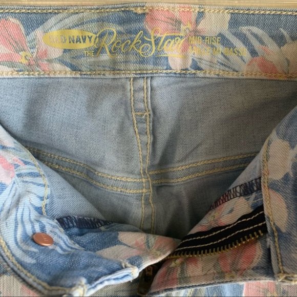 Old Navy Rockstar Jeans Sz 14 Hibiscus print - Picture 7 of 8
